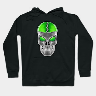 Green skull with transparent background Hoodie